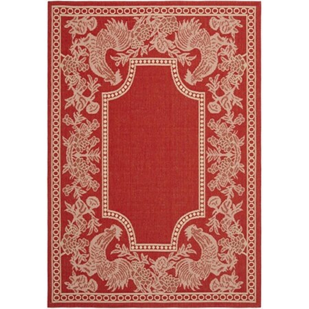 Safavieh 2 Ft. X 3 Ft. -7 In. Accent Indoor-Outdoor Courtyard, Red And Natural, Machine Made Rug CY3305-3707-2